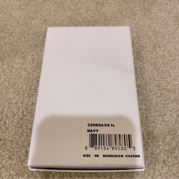 Michael Kors MK Navy Blue Heart Shape Leather Monogram Charms Bag Tag Boxed NEW - Picture 14 of 16